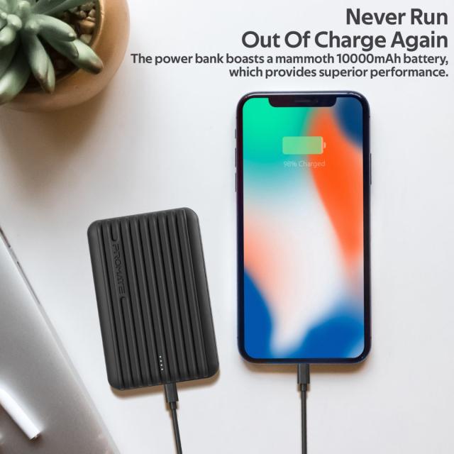 Baterie externa Promate Titan-10C 10.000 mAh, USB Type-C, Alba