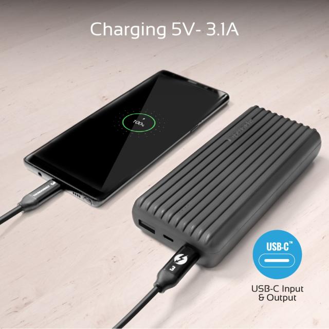 Baterie externa Promate Titan-20C 20.000 mAh, USB Type-C, Neagra