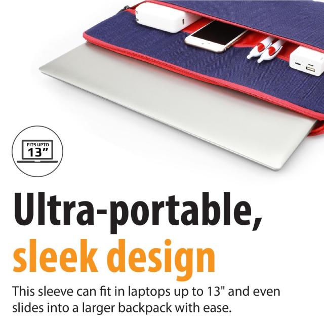 Husa Laptop Promate Portfolio-M, 13 inch, Rezistenta la apa, Albastru