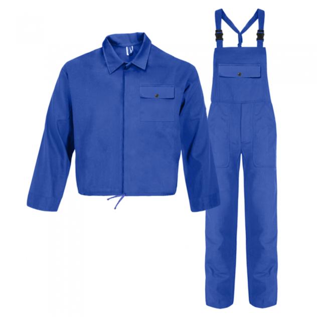 Costum salopeta pieptar, tercot 240 g/mp, albastru electric, marime 56