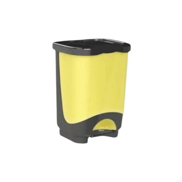 Cos gunoi cu pedala, 28L, galben