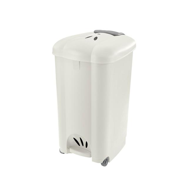 Cos gunoi Carolina cu pedala, alb, 50L