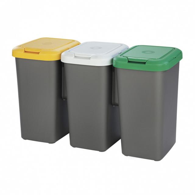 Cos gunoi colectare selectiva Tontarelli Trio 3x25L