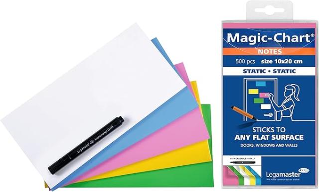 Set notite colorate Legamaster, Magic-Chart, 500 file, 10x20 cm