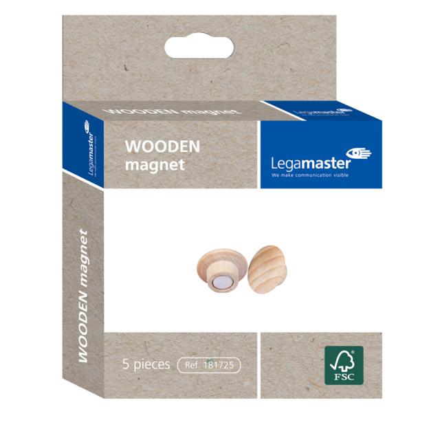 Magneti Legamaster, lemn, 25 mm, 5 bucati