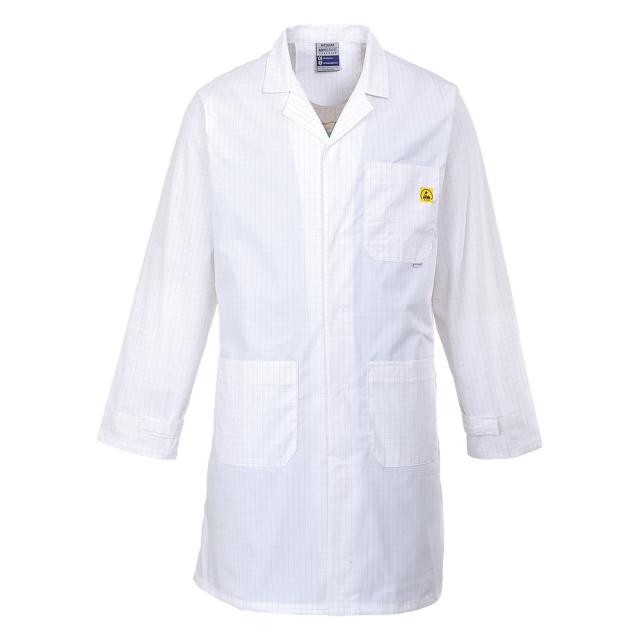 Halat ESD antistatic, PortWest, alb, marimea XL