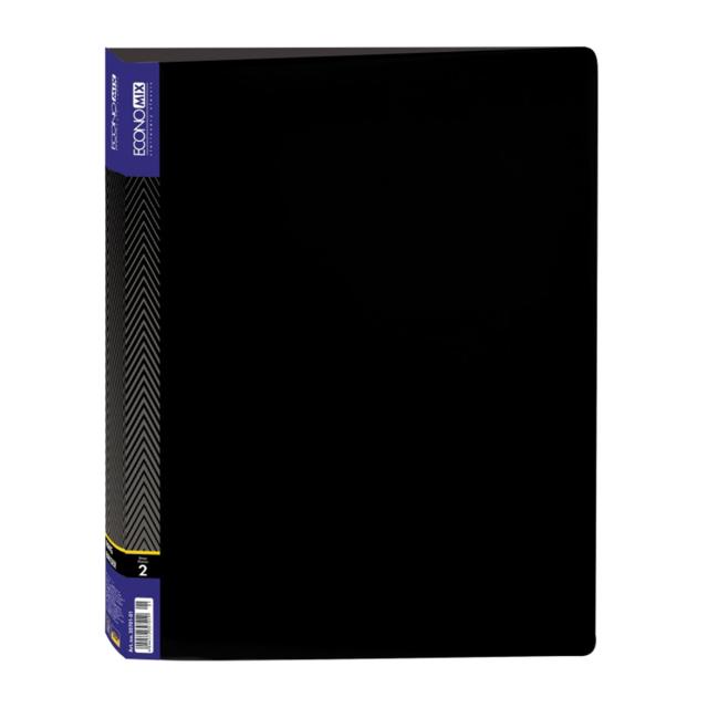 Caiet mecanic, 2 inele, 25 mm, negru, A4