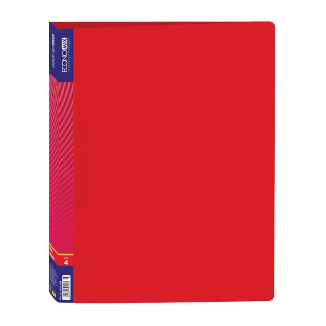 Caiet mecanic, 4 inele, 25 mm, rosu, A4