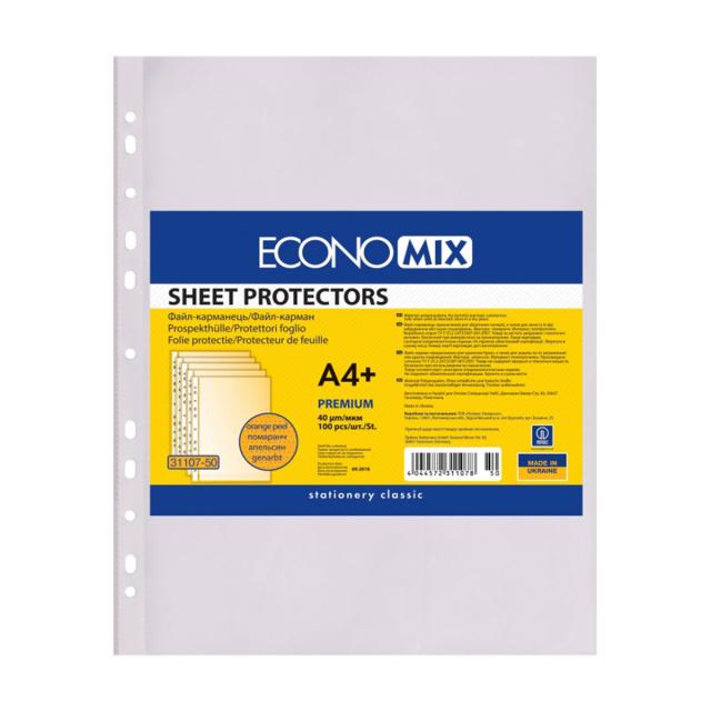 File de protectie, plastic, orange peel, 40 my, A4, 100 bucati/set