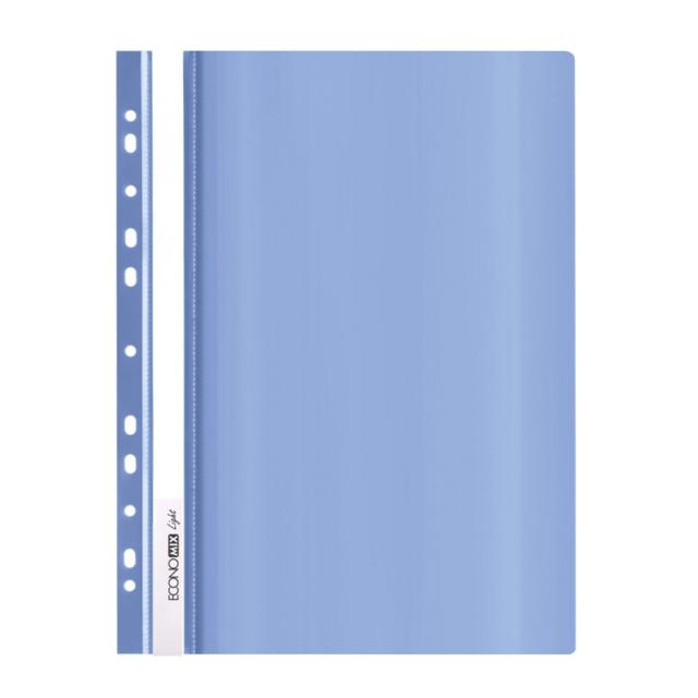 Dosar cu sina si gauri, PP, lucios, 90/110 microni, albastru, A4, 10 bucati/set