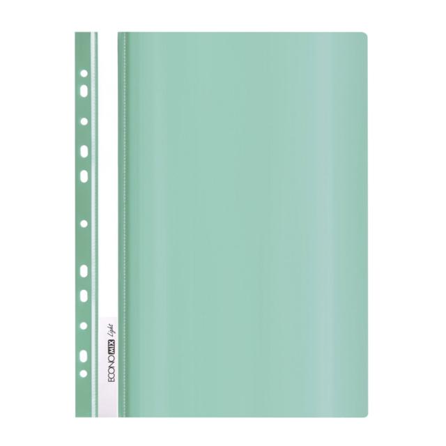 Dosar cu sina si gauri, PP, lucios, 90/110 microni, verde, A4, 10 bucati/set