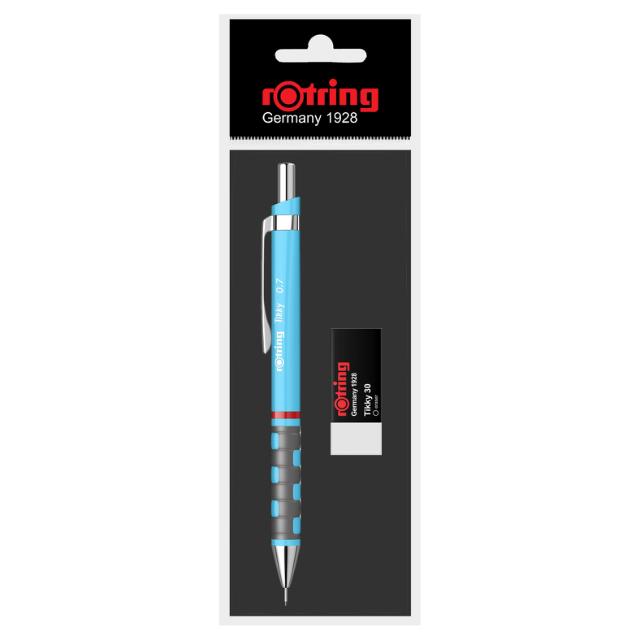 Set creion mecanic Rotring Tikky 0.7 mm + radiera, diverse culori