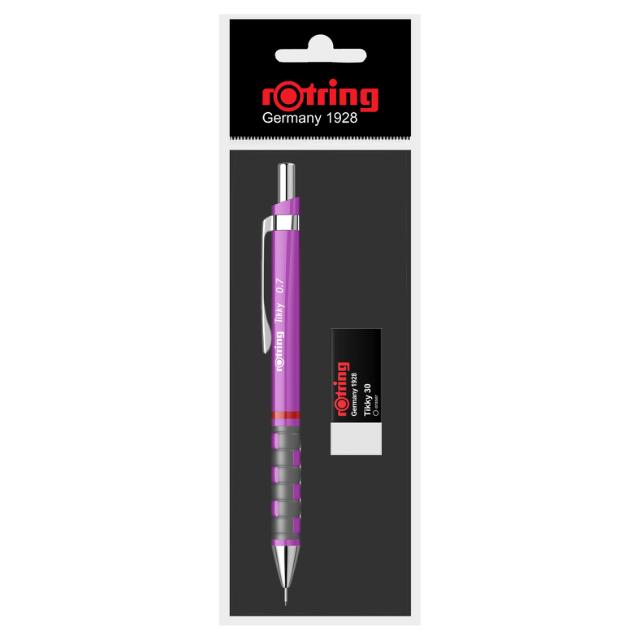 Set creion mecanic Rotring Tikky 0.7 mm + radiera, diverse culori