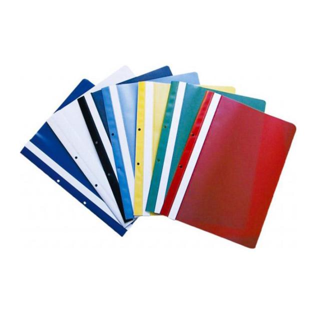 Dosar plastic cu sina si 2 perforatii galben, 10 bucati/set