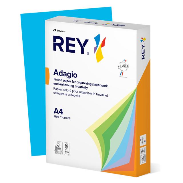 Hartie color REY Adagio, A4, 80g, 500 coli/top, albastru intens, Deep Blue 51
