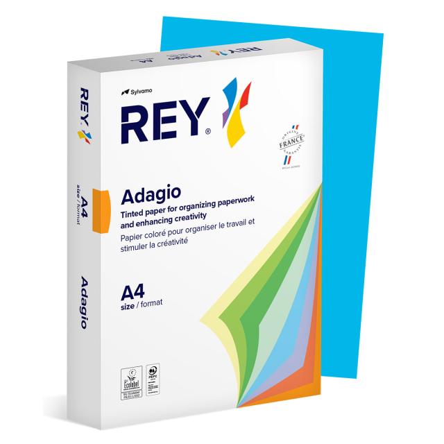 Hartie color REY Adagio, A4, 80g, 500 coli/top, albastru intens, Deep Blue 51