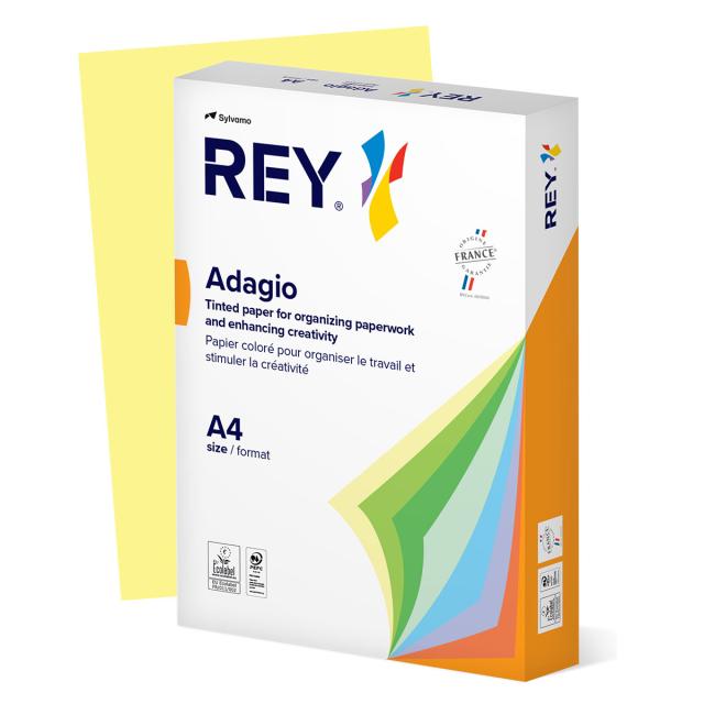 Hartie color REY Adagio, A4, 80g, 500 coli/top, galben pastel, Canary 49