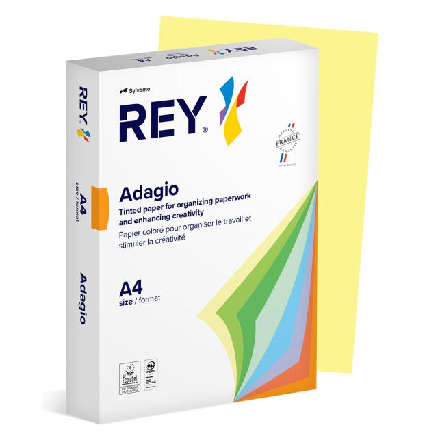 Hartie color REY Adagio, A4, 80g, 500 coli/top, galben pastel, Canary 49