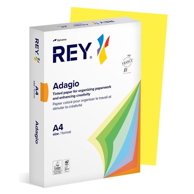 Hartie color REY Adagio, A4, 80g, 500 coli/top, galben intens, Yellow 66