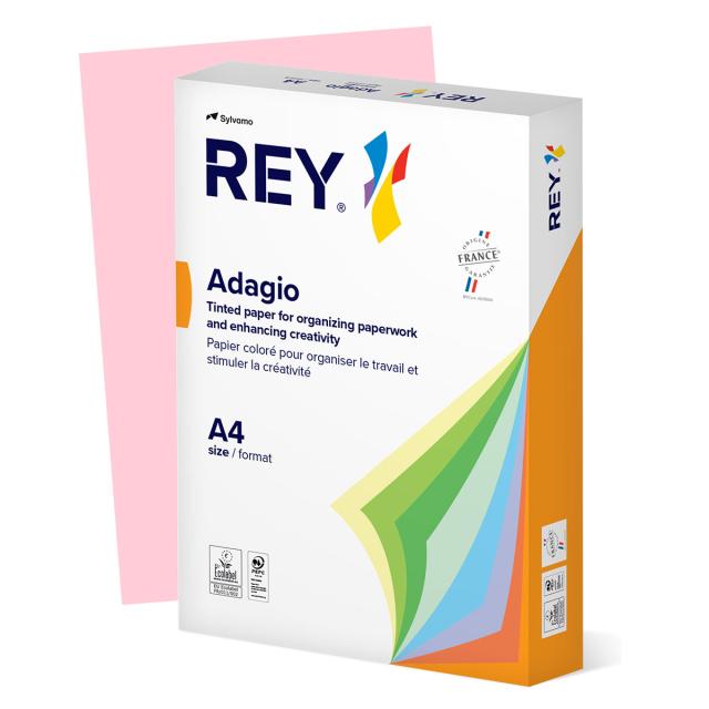 Hartie color REY Adagio, A4, 80g, 500 coli/top, roz pastel, Pink 89