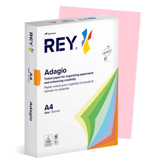 Hartie color REY Adagio, A4, 80g, 500 coli/top, roz pastel, Pink 89