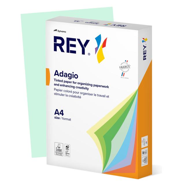 Hartie color REY Adagio, A4, 80g, 500 coli/top, verde pastel, Bright Green 81