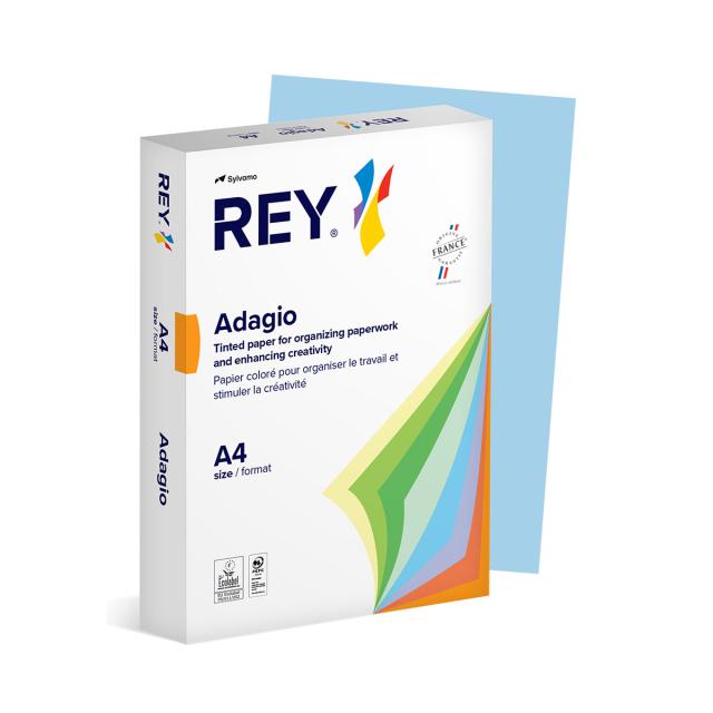 Carton color REY Adagio, A4, 160g, 250 coli/top, bleu pastel, Blue 01