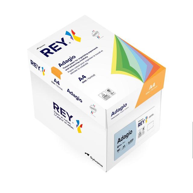 Carton color REY Adagio, A4, 160g, 250 coli/top, bleu pastel, Blue 01