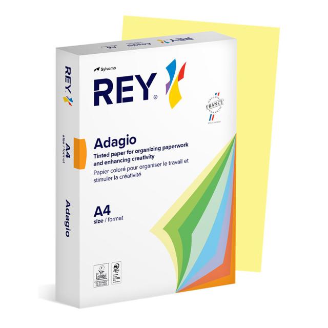 Carton color REY Adagio, A4, 160g, 250 coli/top, galben pastel, Canary 49