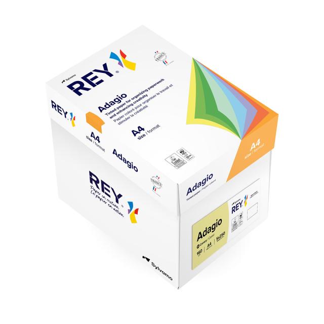 Carton color REY Adagio, A4, 160g, 250 coli/top, galben pastel, Canary 49