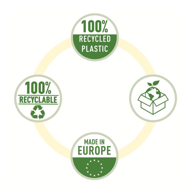 Folie de protectie Esselte Recycled, PP? reciclat, A4 MAXI, 70 mic, 50 bucati/cutie, standard