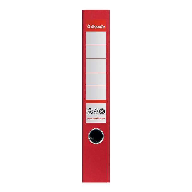 Biblioraft Esselte No.1 Power Recycled, carton, 100% reciclat, reciclabil, certificare FSC, A4, 50 mm, rosu