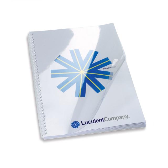 Coperta legare documente GBC, PVC, A4, 200 mic, 100 bucati/set, transparent