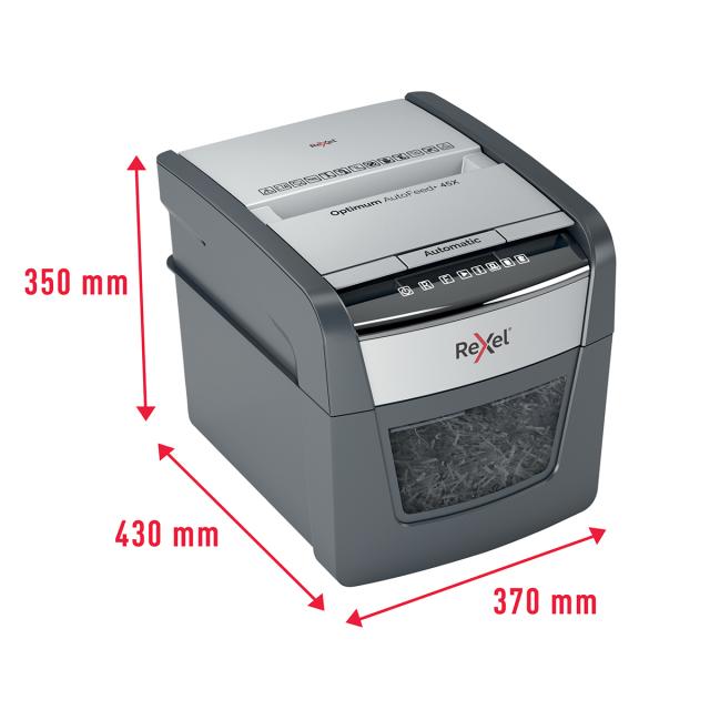 Distrugator documente automat, REXEL OPTIMUM 45X, P4, cross-cut, 45 coli