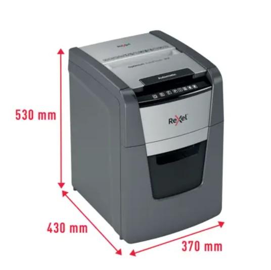 Distrugator documente automat REXEL OPTIMUM 90X, P4, cross-cut, 90 coli, cos 34l