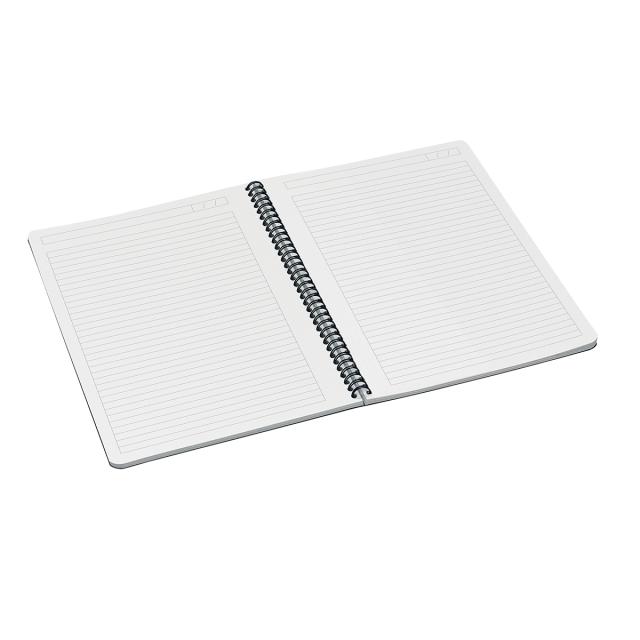 Caiet de birou Leitz Office, PP, A4, cu spira, dictando, albastru