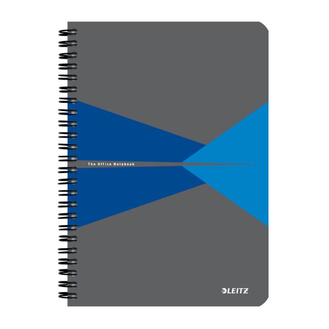 Caiet de birou Leitz Office, PP, A5, cu spira, dictando, albastru