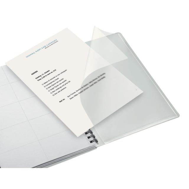 Caiet de birou Leitz Executive, PP, A5, cu spira, matematica, negru/violet