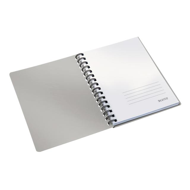 Caiet de birou Leitz Executive, PP, A5, cu spira, matematica, negru/violet