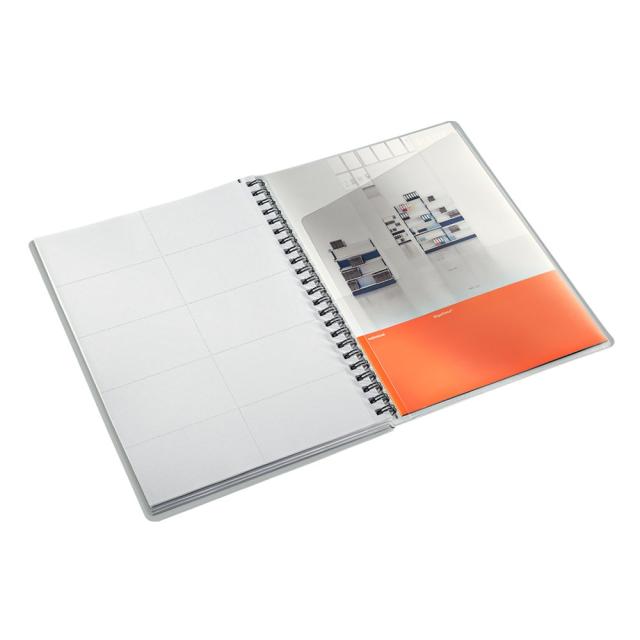 Caiet de birou Leitz Executive, PP, A5, cu spira, matematica, negru/violet