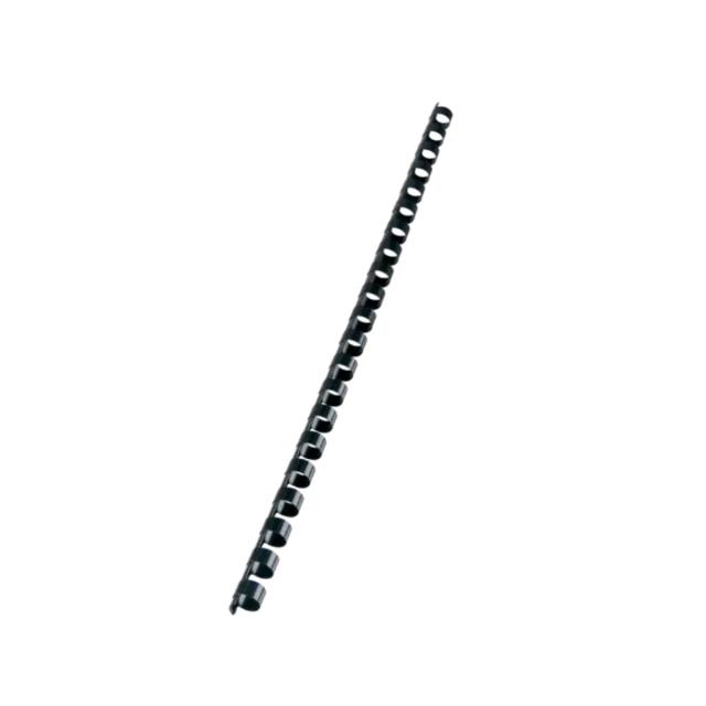 Spira legare documente GBC, plastic, A4, 21 inele, 10 mm, 65 coli, 100 bucati/set, negru