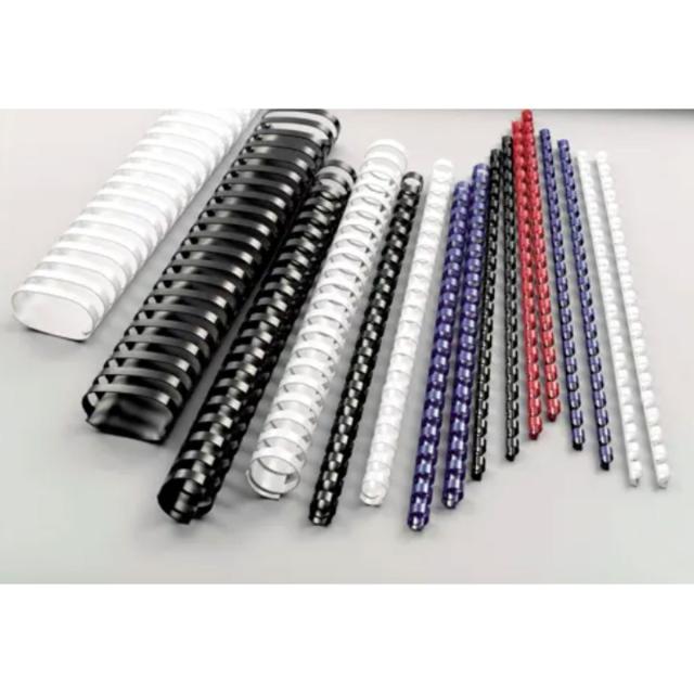 Spira legare documente GBC, plastic, A4, 21 inele, 10 mm, 65 coli, 100 bucati/set, negru