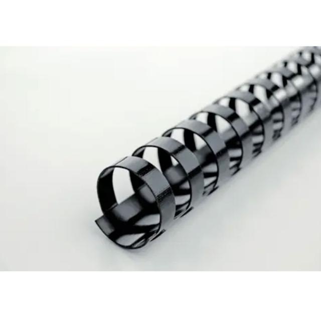 Spira legare documente GBC, plastic, A4, 21 inele, 12 mm, 95 coli, 100 bucati/set, negru