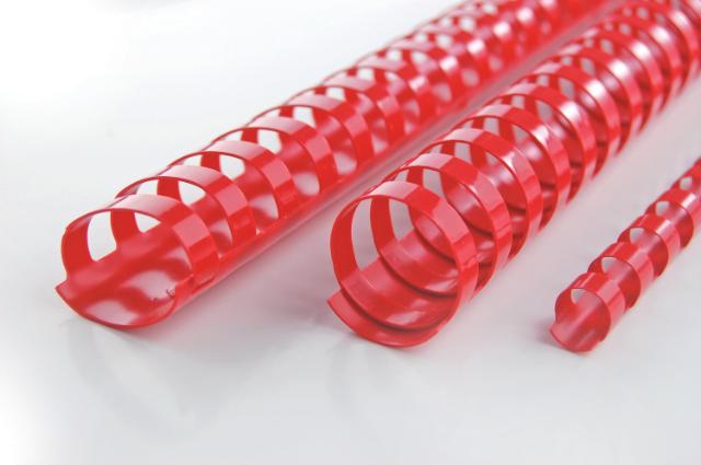 Spira legare documente GBC, plastic, A4, 21 inele, 10 mm, 65 coli, 100 bucati/set, alb