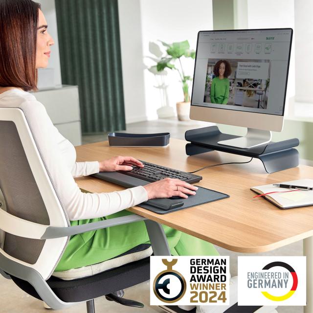 Stand pentru monitor Leitz Ergo, ajustabil, gri-carbune