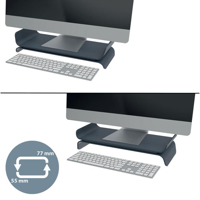 Stand pentru monitor Leitz Ergo, ajustabil, gri-carbune