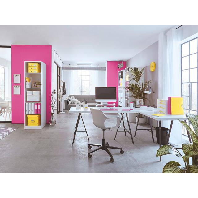 Biblioraft Leitz 180° WOW, carton laminat, A4, 80 mm, roz