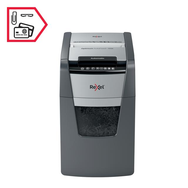 Distrugator documente automat, REXEL Optimum AutoFeed Plus, 150 coli
