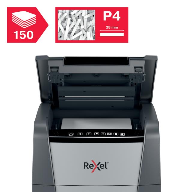 Distrugator documente automat, REXEL Optimum AutoFeed Plus, 150 coli