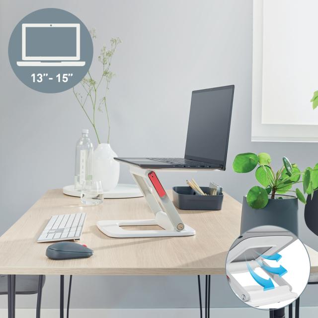 Suport ergonomic Leitz Ergo, pentru laptop, ajustabil, alb